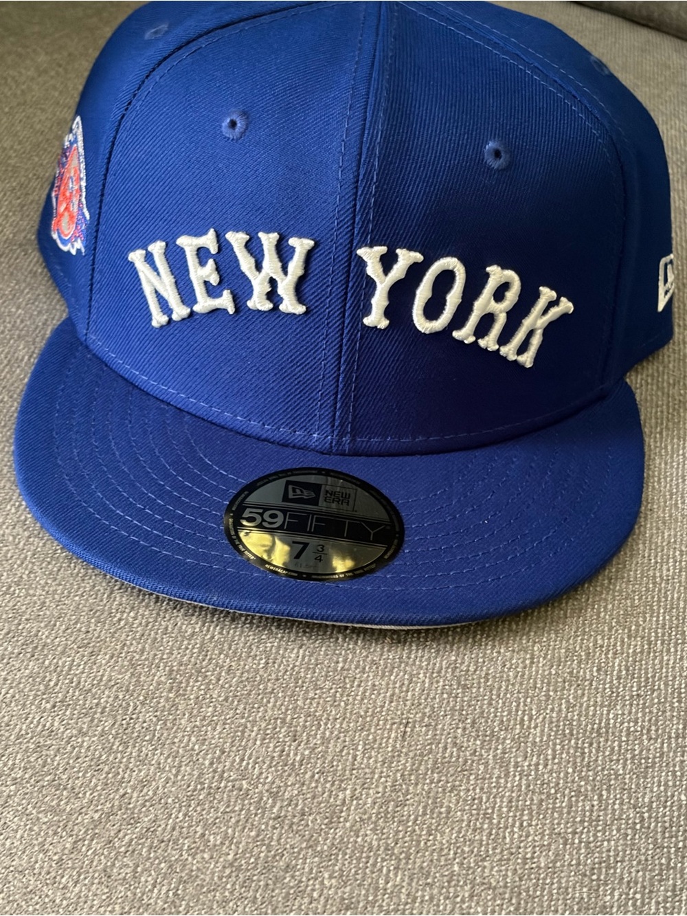 New York Yankees Hat Cap Fitted 7 3/4 Blue White 100th Anniversary 59FIFTY NWT